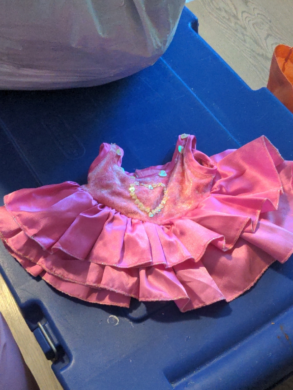 Pink Ruffled Sequin Dress for Kids' Stuffed Animals